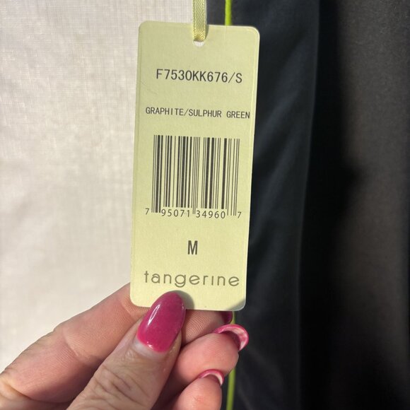 Tangerine Ladies Medium Graphite & Sulphur Green Athletic Pants 88% Polyester 12 - Picture 3 of 8